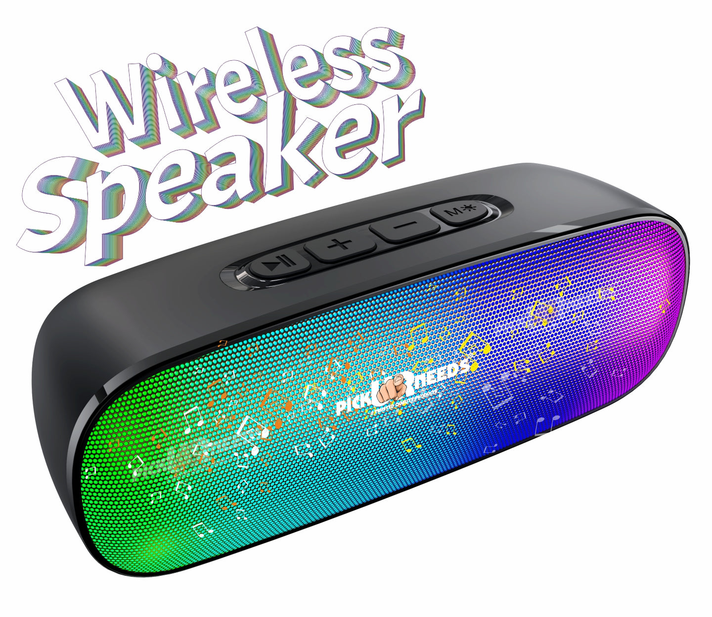 Pick Ur Needs High Quality Sound Wireless Speaker With RGB Light AUX / TF Card / USB Supported 12 W Bluetooth Speaker  (Black, 5.0 Channel)